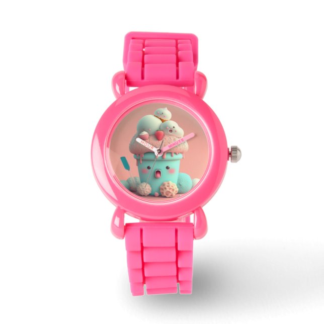 Reloj De Pulsera Kawaii lindo bloc de notas sobre helados (Anverso)