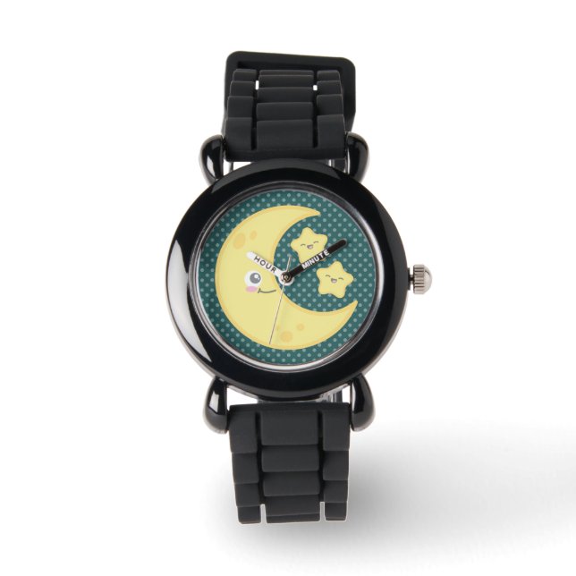 Reloj De Pulsera Kawaii Moon y Stars Watch (Anverso)