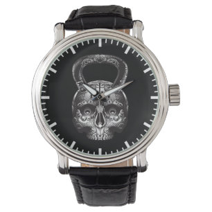 Reloj De Pulsera Kettlebell Skull - Motivación de entrenamiento de 