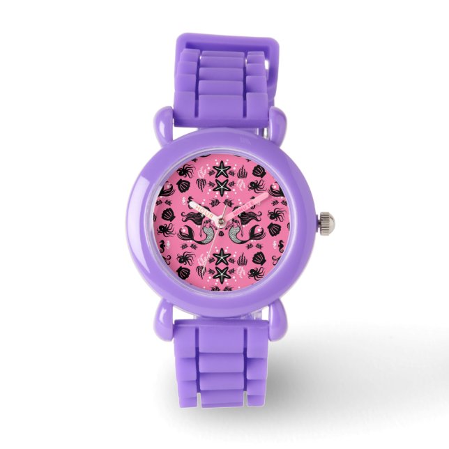 Reloj De Pulsera Kids Mermaid Pink (Anverso)