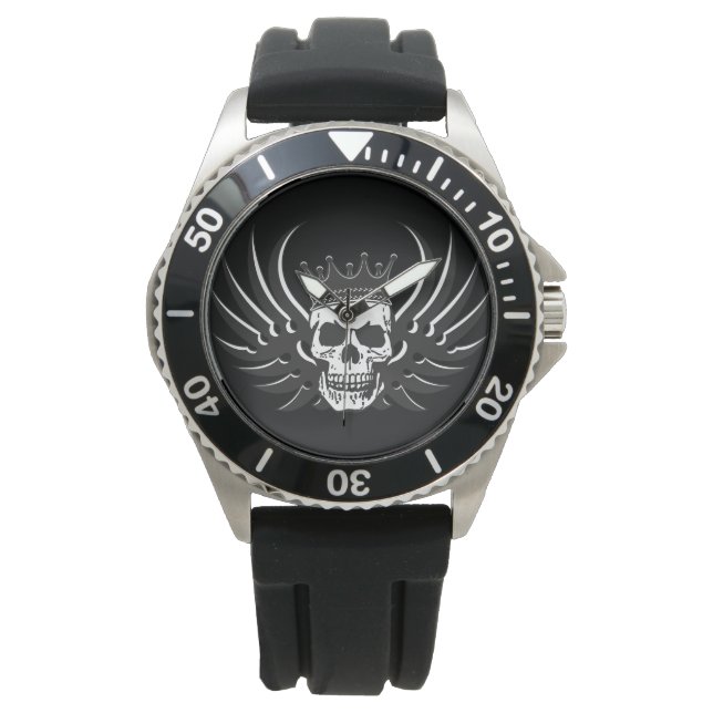 Reloj De Pulsera King Skull con alas (Anverso)