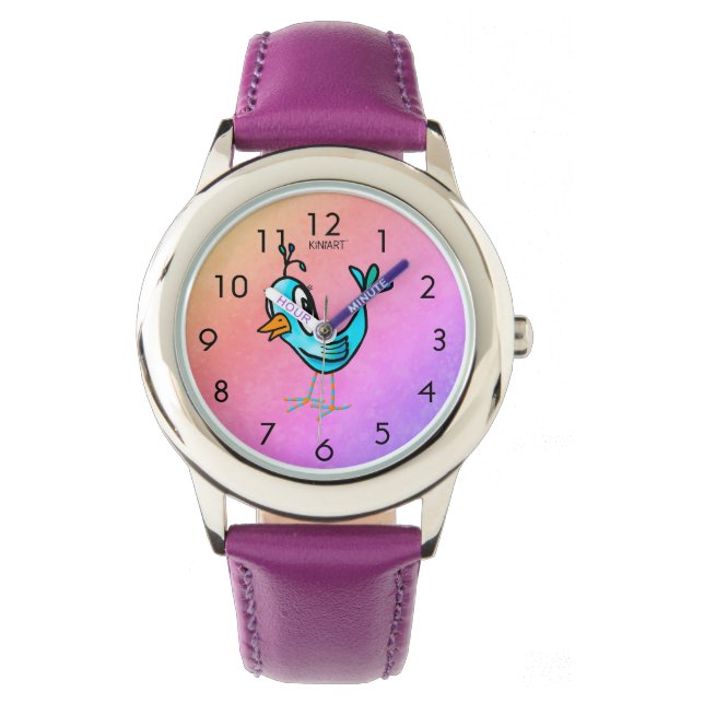 Reloj De Pulsera KiniArt Whimsical Little Bird Watch (Anverso)