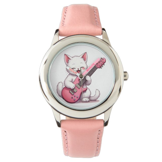 Reloj De Pulsera Kitten Playing Guitar (Anverso)