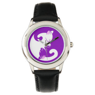 Reloj De Pulsera kitten yin yang watch