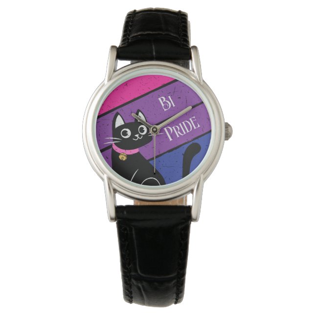 Reloj De Pulsera Kitty personalizada del Orgullo Bi (Anverso)