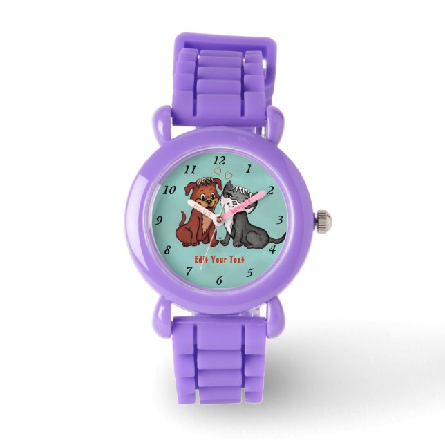 Reloj De Pulsera Kitty y Puppy , Editar tu texto (Anverso)