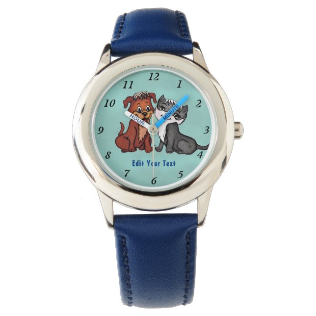 Reloj De Pulsera Kitty y Puppy , Editar tu texto (Anverso)