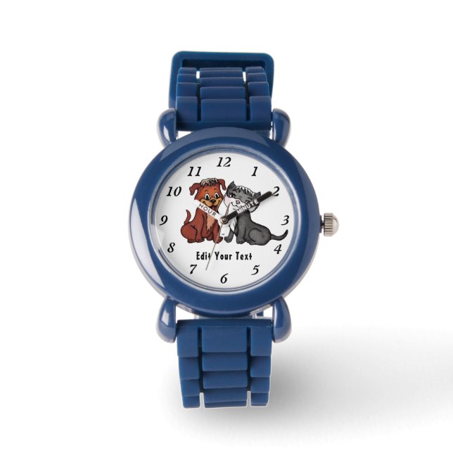 Reloj De Pulsera Kitty y Puppy , Editar tu texto (Anverso)