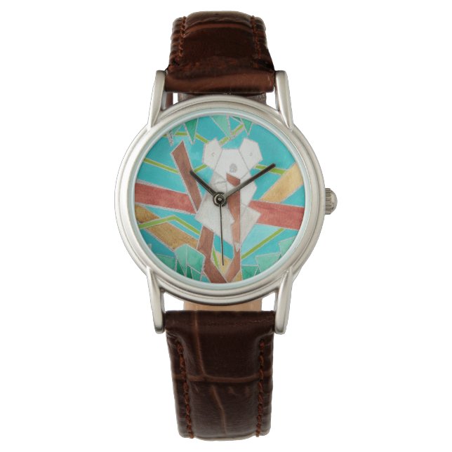 Reloj De Pulsera Koala in Tree Original Abstract Art (Anverso)