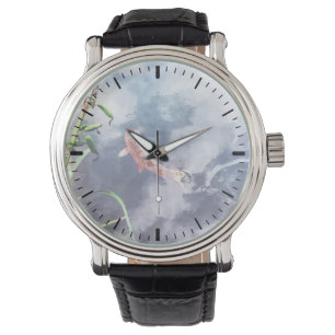Reloj De Pulsera Koi en agua turbulenta
