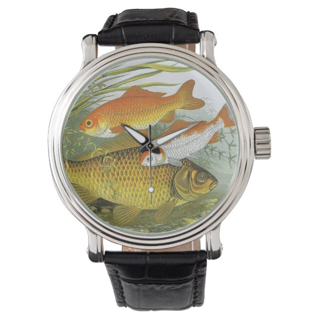 Reloj De Pulsera Koi Fish, pez dorado, vida marina acuática (Anverso)