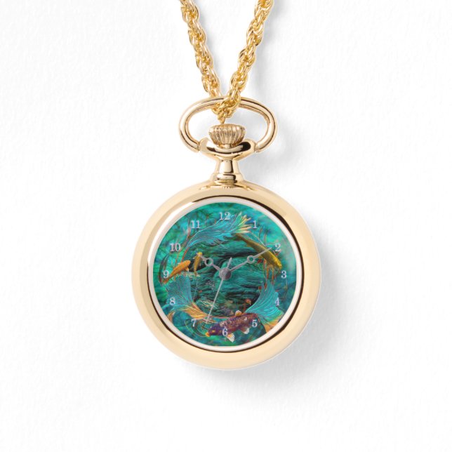 Reloj De Pulsera Koi Fish SWIMMING EN PAZ (Anverso)