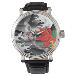 Reloj De Pulsera Koi japonés tradicional bajo el agua