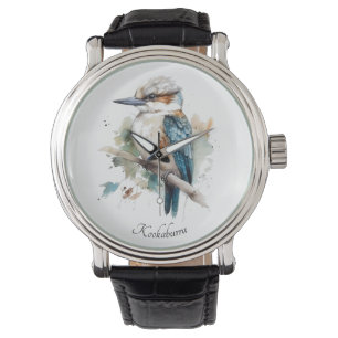 Reloj De Pulsera Kookaburra azul verdadero, personalizado