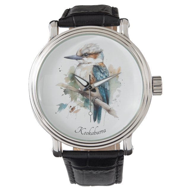 Reloj De Pulsera Kookaburra azul verdadero, personalizado (Anverso)