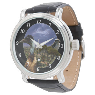 Reloj De Pulsera Kookaburra, Emu, Paisaje Australiano,