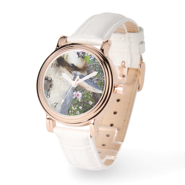 Reloj De Pulsera Kookaburra junto a un árbol en flor (Ángulo)