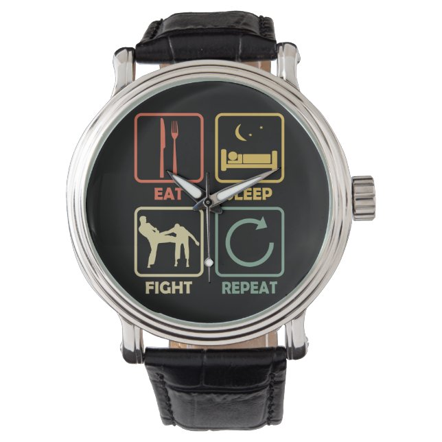 Reloj De Pulsera Krav Maga fight military martial arts Eat retro (Anverso)