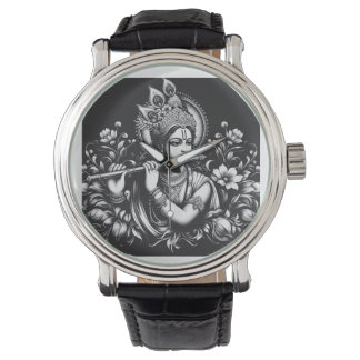 Reloj De Pulsera Krishna Negro y Blanco