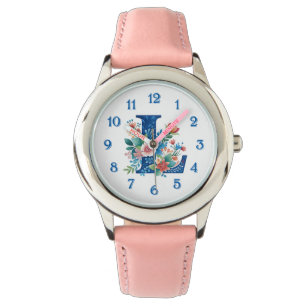 Reloj De Pulsera L Monograma diseño floral ornamental