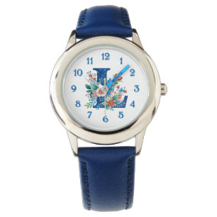 Reloj De Pulsera L Monograma diseño floral ornamental