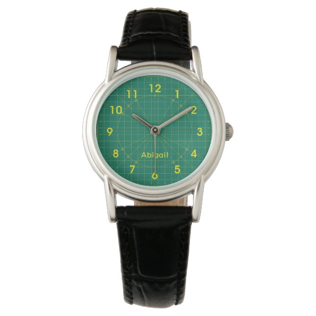 Reloj De Pulsera La alfombra verde de Quilter (Anverso)