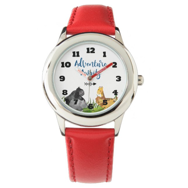 Reloj De Pulsera La aventura del Ilustracion animal en la jungla de (Anverso)