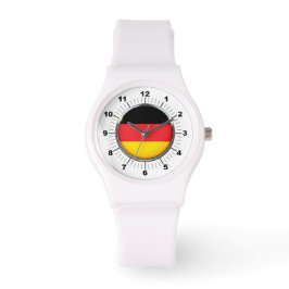 Reloj De Pulsera La bandera alemana de las mujeres Sporty White Sil
