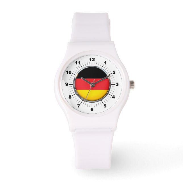 Reloj De Pulsera La bandera alemana de las mujeres Sporty White Sil (Anverso)