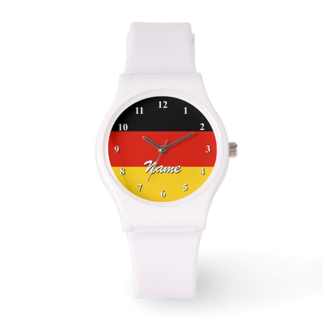 Reloj De Pulsera La bandera alemana mira el | Personalizable con (Anverso)