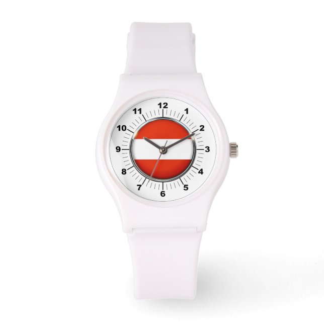 Reloj De Pulsera La bandera austriaca deportiva de las mujeres relo (Anverso)