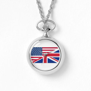 Reloj De Pulsera La bandera británica de doble ciudadano estadounid
