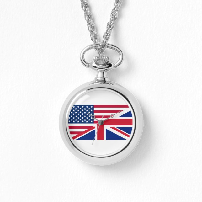 Reloj De Pulsera La bandera británica de doble ciudadano estadounid (Anverso)
