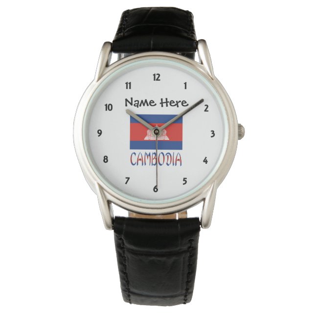 Reloj De Pulsera La bandera camboyana cubierta con azulejos es pers (Anverso)