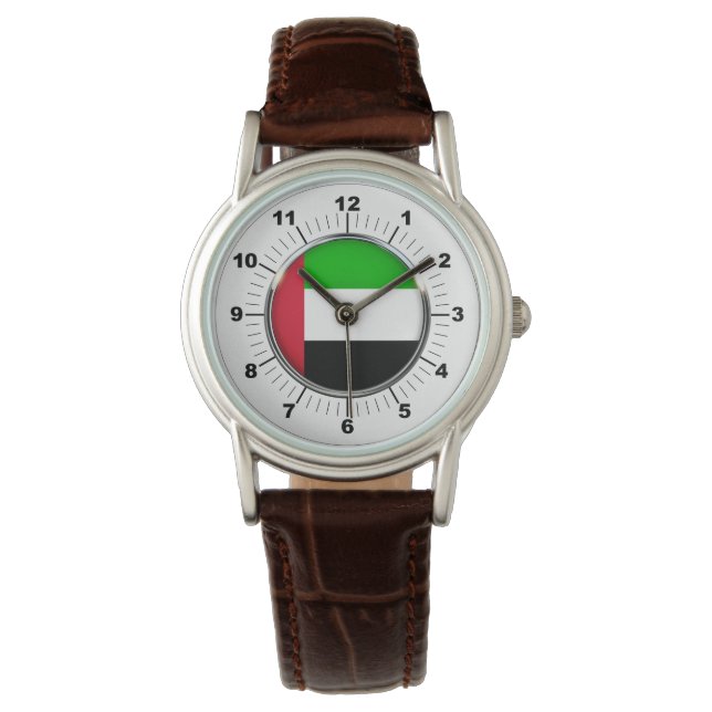 Reloj De Pulsera La bandera de los Emiratos de las mujeres Brown Le (Anverso)