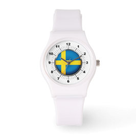 Reloj De Pulsera La bandera de Suecia de las mujeres Sporty White S