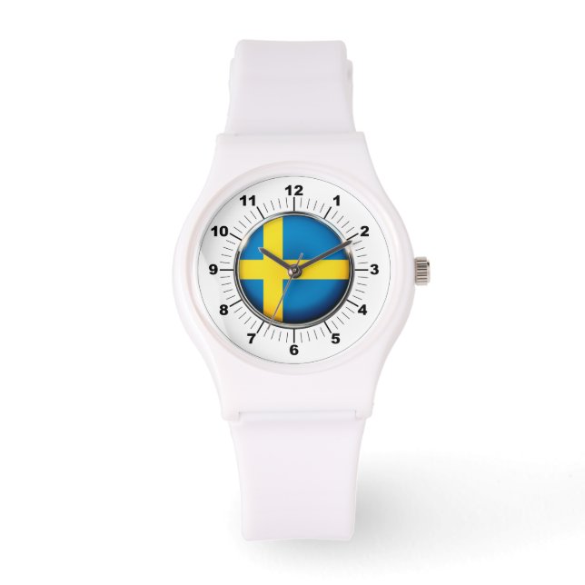 Reloj De Pulsera La bandera de Suecia de las mujeres Sporty White S (Anverso)