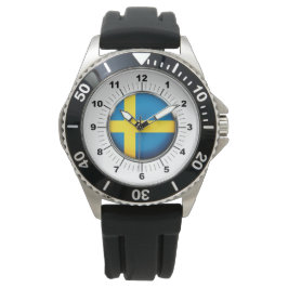 Reloj De Pulsera La bandera de Suecia de los hombres corona el relo
