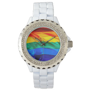 Reloj De Pulsera La bandera del orgullo gay de SlipperyJoe's ondean