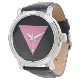 Reloj De Pulsera La bandera del triángulo rosa de SlipperyJoe's sím
