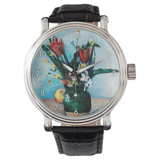 Reloj De Pulsera La base de los tulipanes, Paul Cezanne (Anverso)
