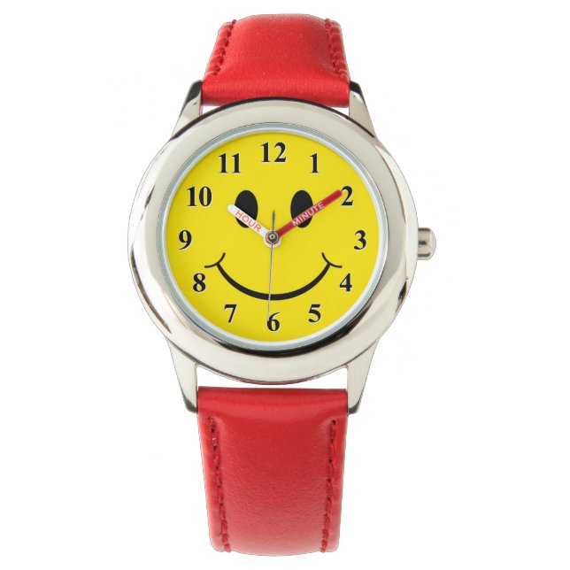 Reloj De Pulsera La cara feliz amarilla del clásico 70 (Anverso)