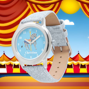 Reloj De Pulsera La cebra linda del carrusel añade nombre