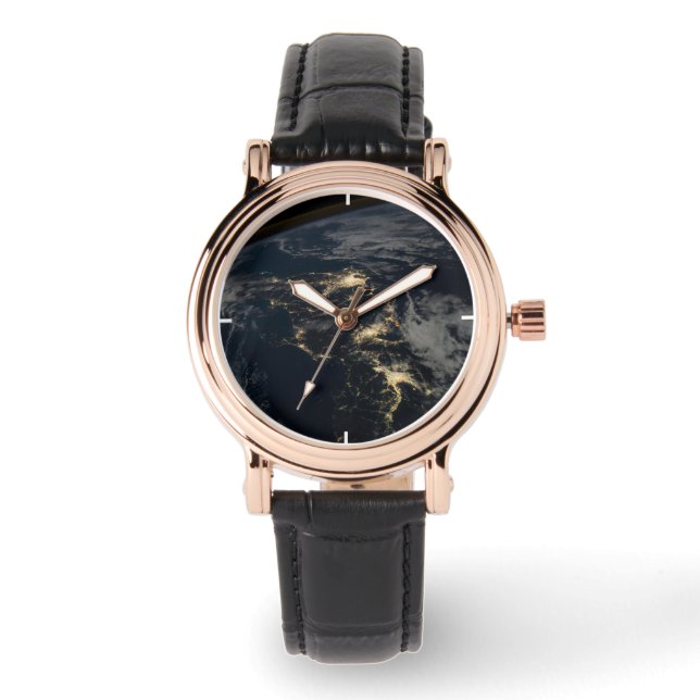 Reloj De Pulsera La Ciudad Se Ilumina Por La Noche En Japón. (Anverso)