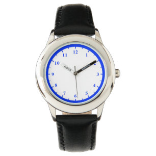 Reloj De Pulsera La correa de cuero negro de acero inoxidable de la