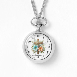 Reloj De Pulsera La cruz religiosa pura que creo