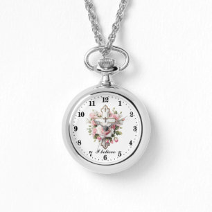 Reloj De Pulsera La cruz religiosa pura que creo