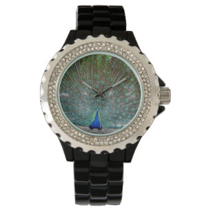 Reloj De Pulsera La Diamante de imitación negra de la mujer abrió