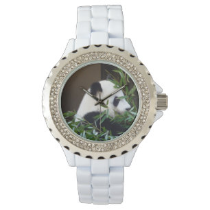 Reloj De Pulsera La Diamante de imitación Panda Bear Watch