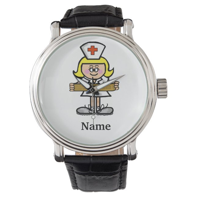 Reloj De Pulsera ¡La enfermera femenina rubia la Personalizar! (Anverso)